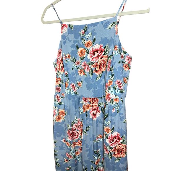 BOG Collective NWT Maxi Dress Size Medium. Light Blue And Pink Floral - Picture 3 of 9